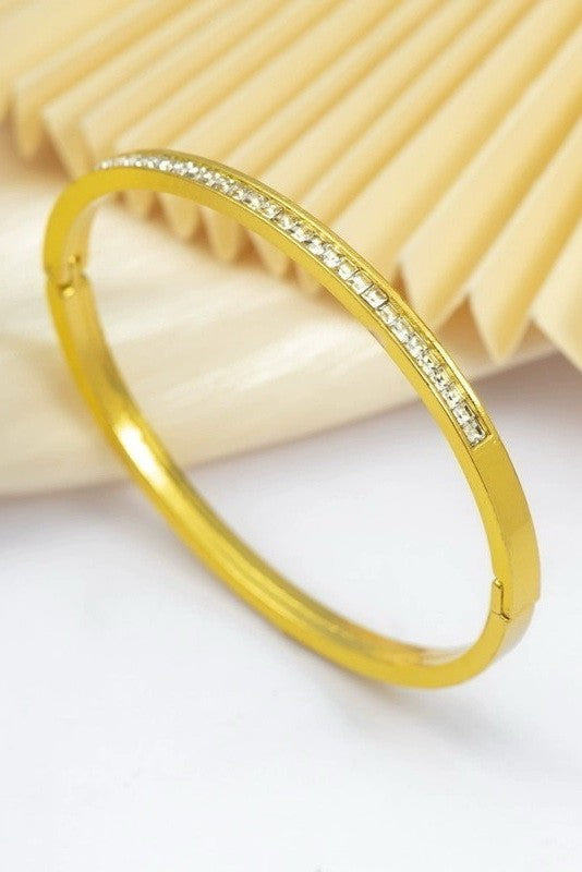 18K NON-TARNISH RHINESTONE BANGLE