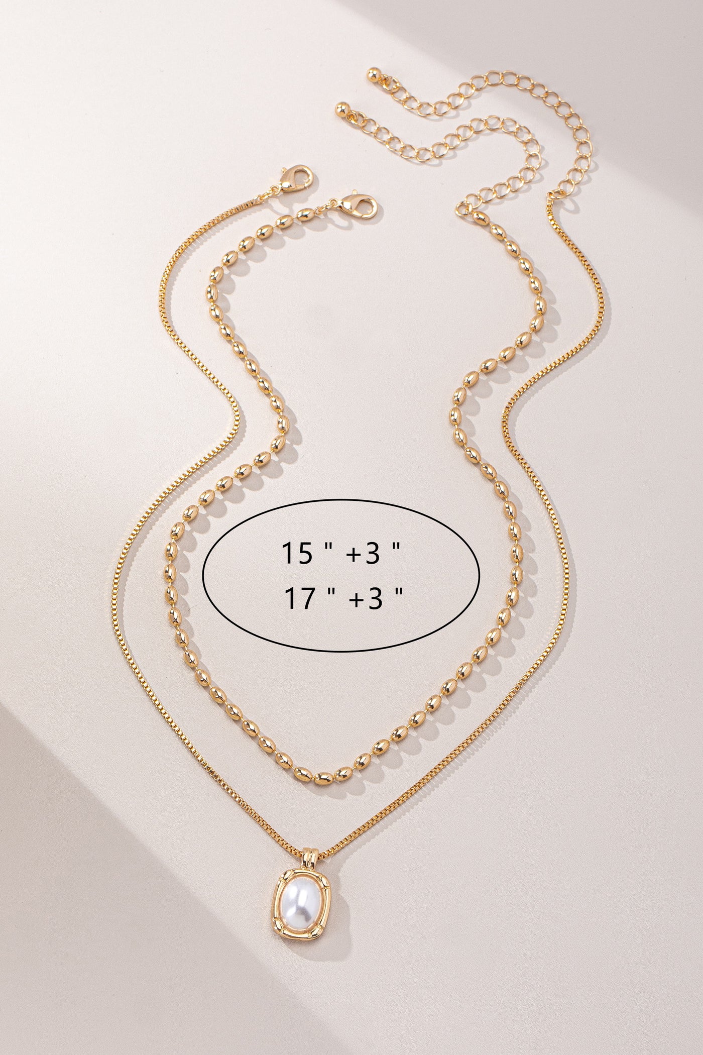 BEAD CHAIN AND PEARL NECKLACE SET
