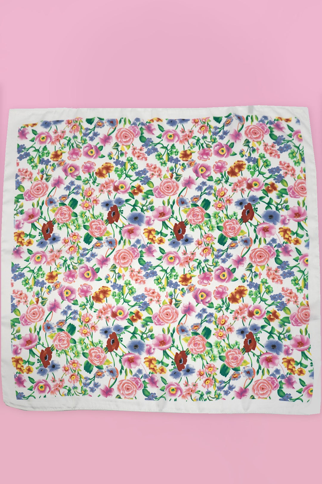 LARGE FLORAL BANDANA SCARF