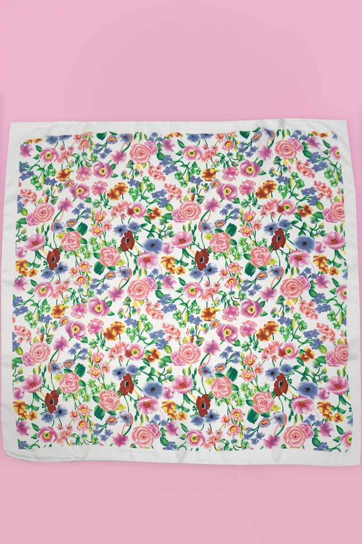 LARGE FLORAL BANDANA SCARF