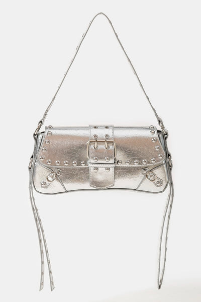 STUD TRIM SHOULDER BAG