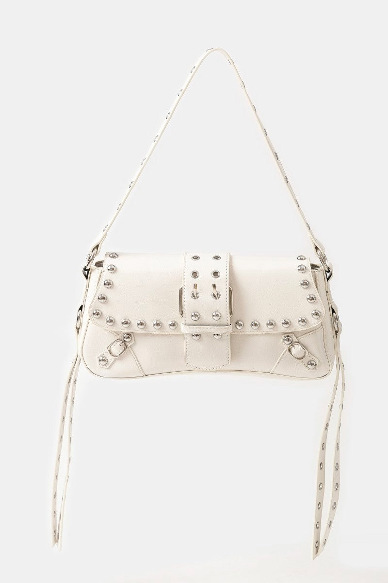 STUD TRIM SHOULDER BAG