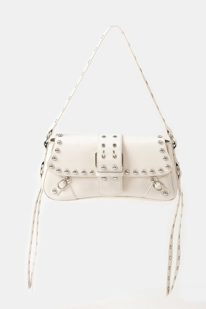 STUD TRIM SHOULDER BAG