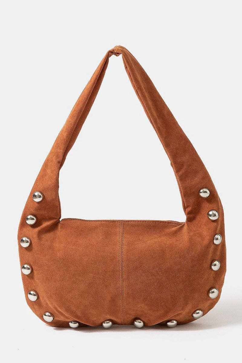 STUDDED SOFT HOBO BAG