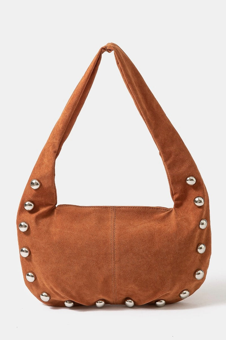 STUDDED SOFT HOBO BAG