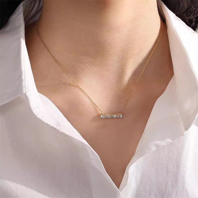 LUXE RHINESTONE BAR NECKLACE