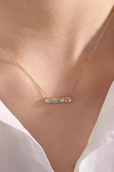 LUXE RHINESTONE BAR NECKLACE