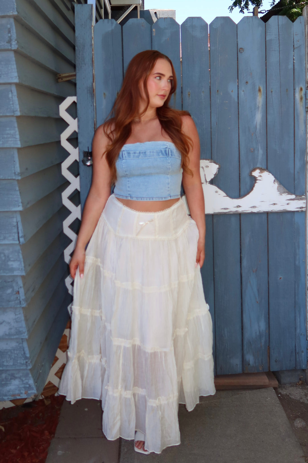 The Reverie Tiered Maxi Skirt — Cream