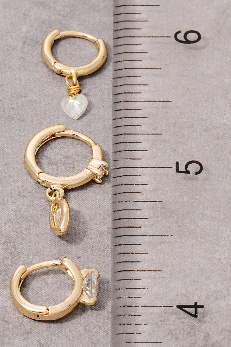 GOLD DIPPED OVAL GEM HOOP EARRINGS