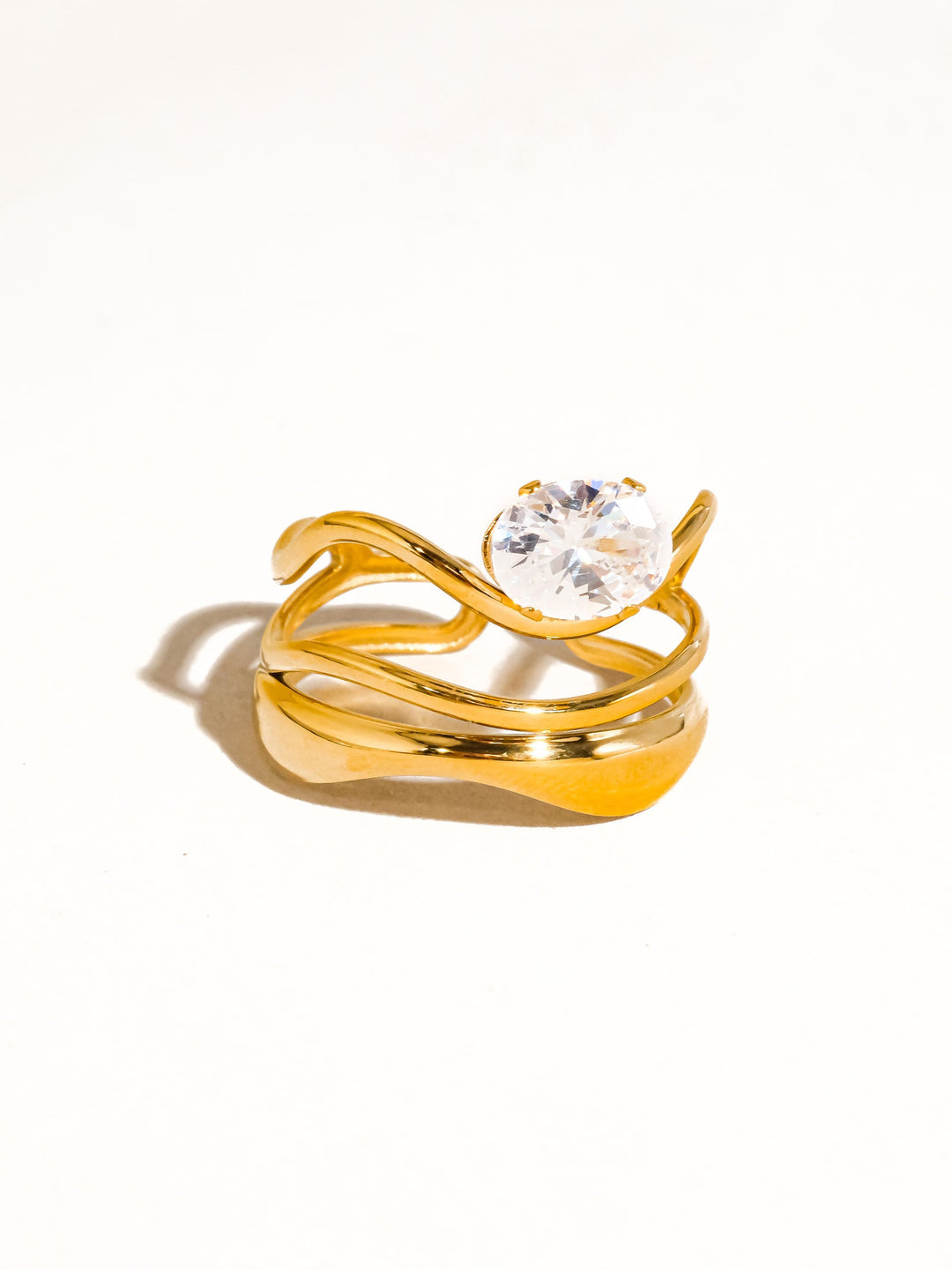 SERPENTINE ABSTRACT CZ RING
