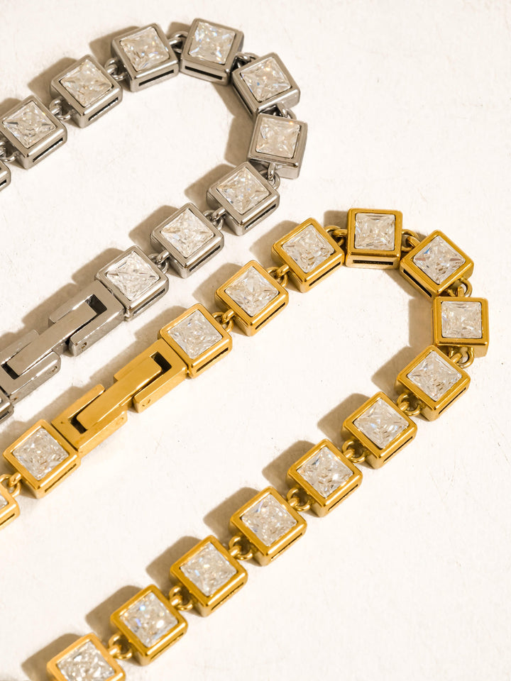 LUXE SQUARE CZ TENNIS BRACELET