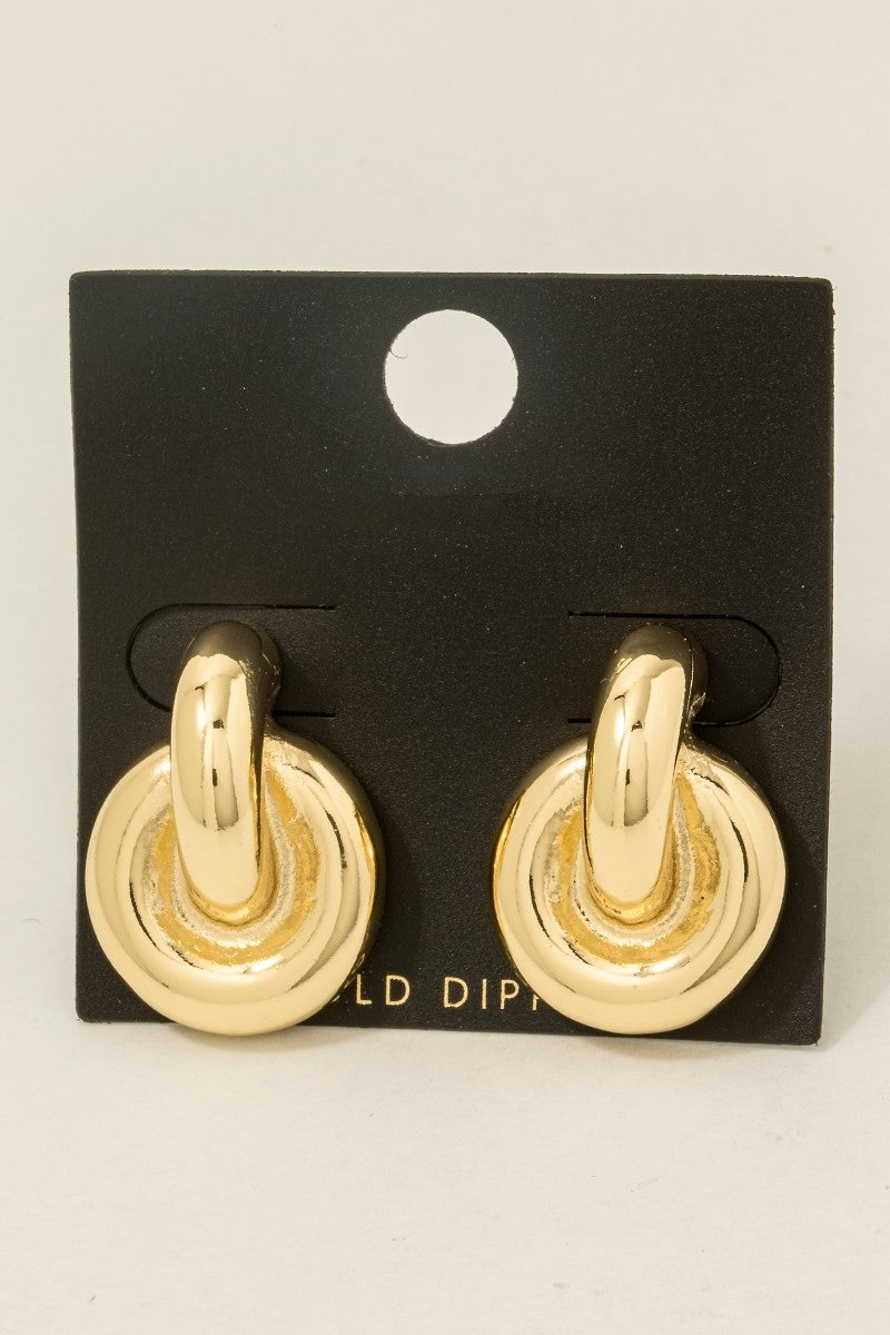 GOLD DIPPED SOLID DOOR KNOCKER EARRINGS