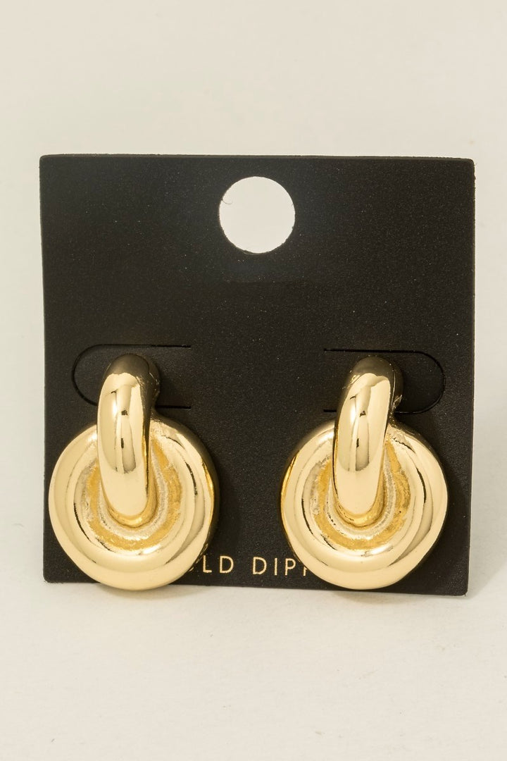 GOLD DIPPED SOLID DOOR KNOCKER EARRINGS