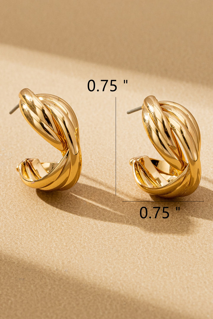 SCULPTURAL TWISTED HOOP EARRINGS