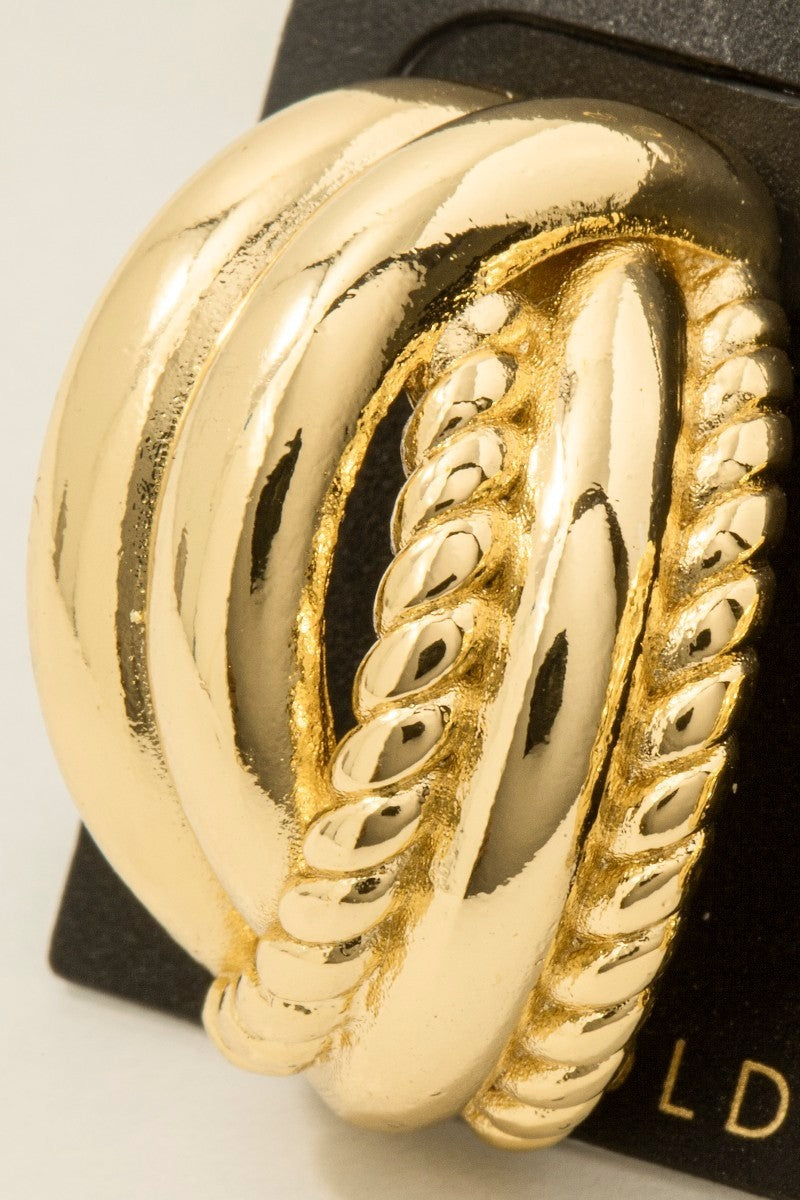 GOLD DIPPED MIXED LAYER HOOP EARRINGS