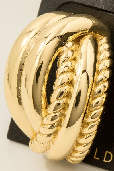GOLD DIPPED MIXED LAYER HOOP EARRINGS