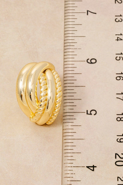 GOLD DIPPED MIXED LAYER HOOP EARRINGS