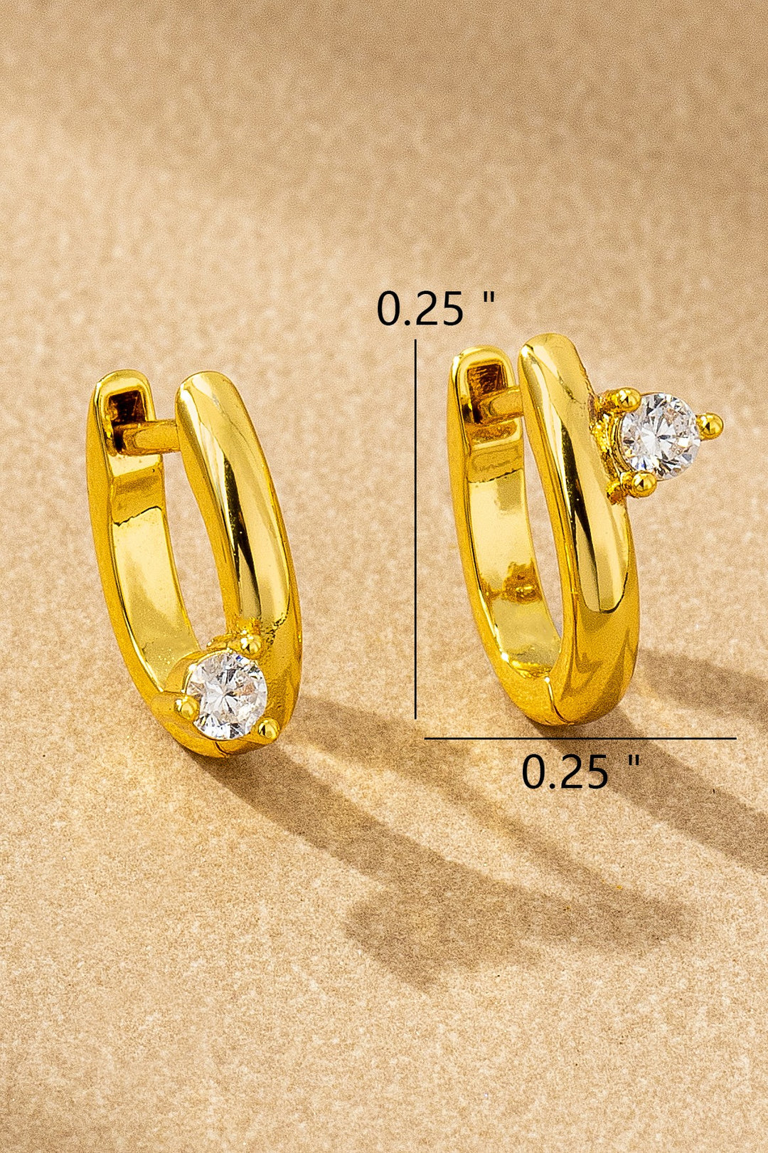 CRYSTAL ACCENT HUGGIE HOOP EARRINGS