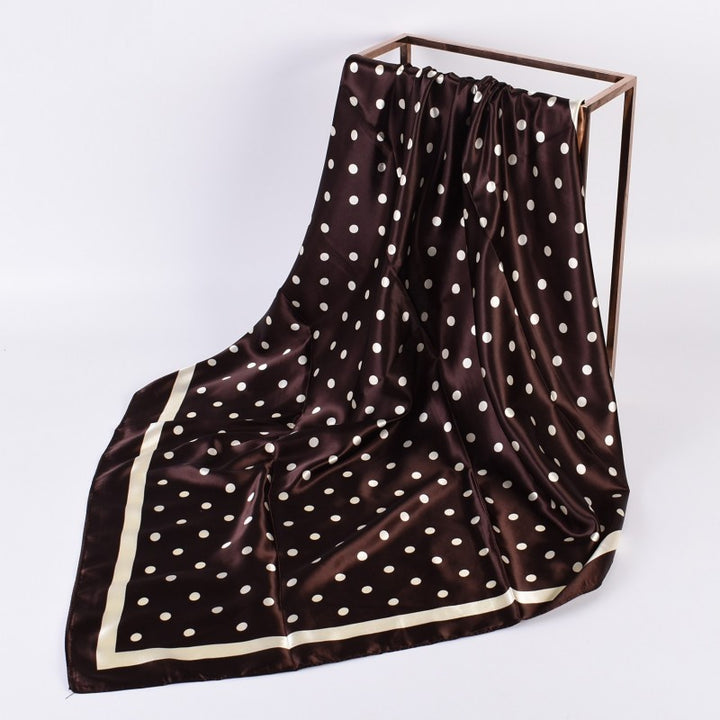 Polka Dot Satin Square Scarf