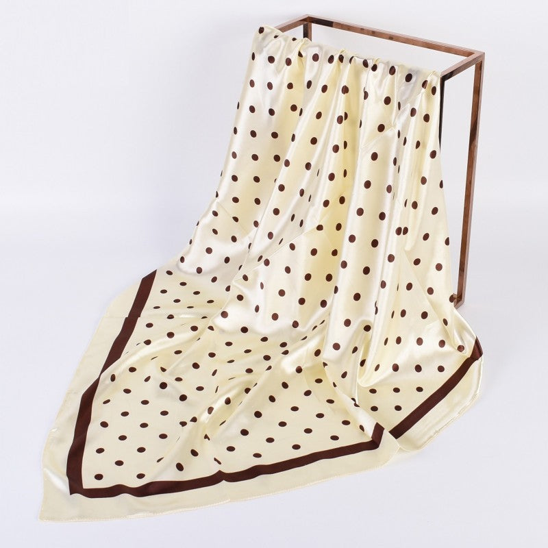 Polka Dot Satin Square Scarf