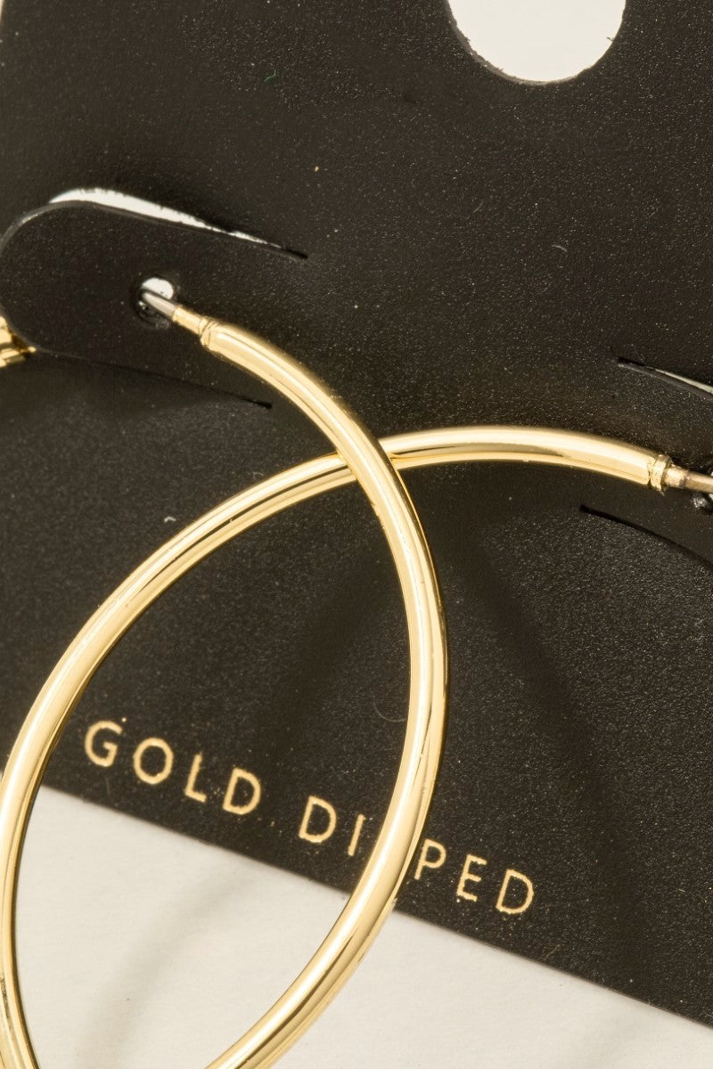 GOLD DIPPED 40MM LATCH HOOPS