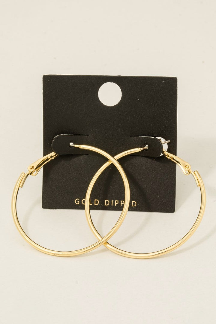 GOLD DIPPED 40MM LATCH HOOPS