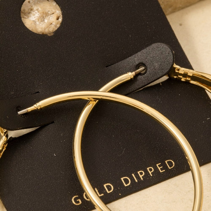 LARGE GOLD DIPPED 40MM LATCH HOOPS