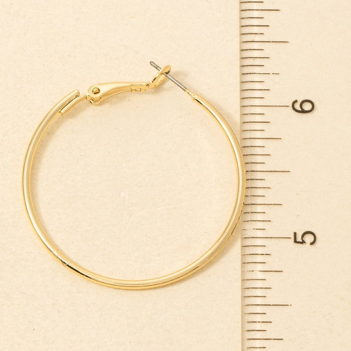 LARGE GOLD DIPPED 40MM LATCH HOOPS
