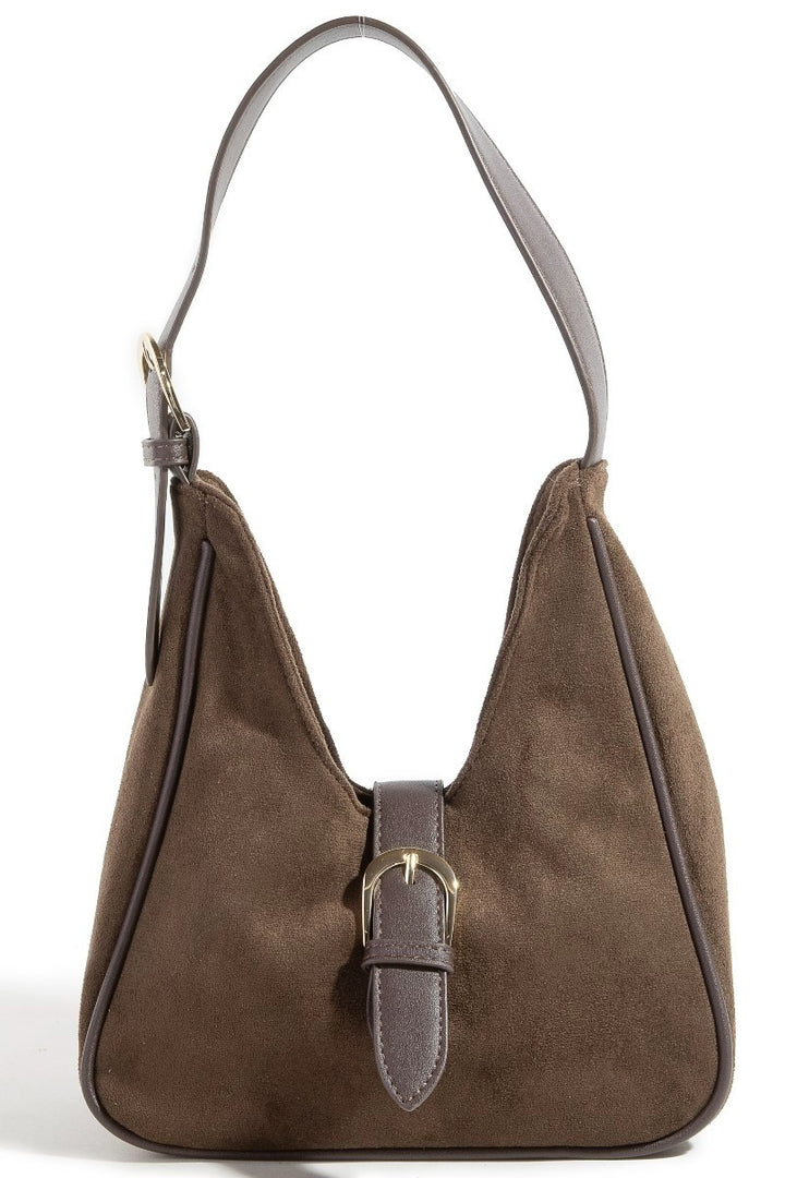 The Buckle Accent Suede Hobo Bag