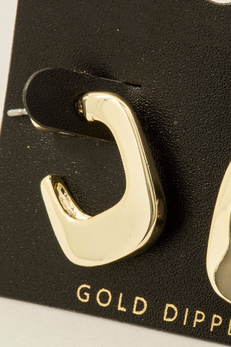 GOLD DIPPED THICK SQUARE HOOP EARRINGS