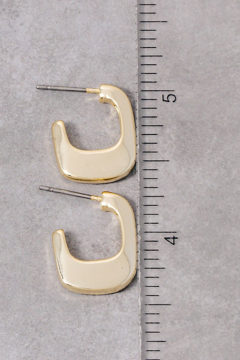 GOLD DIPPED THICK SQUARE HOOP EARRINGS