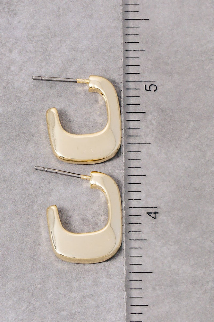 GOLD DIPPED THICK SQUARE HOOP EARRINGS