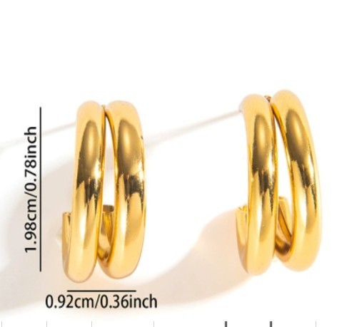 DOUBLE CIRCULAR HOOP EARRINGS