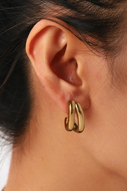 DOUBLE CIRCULAR HOOP EARRINGS