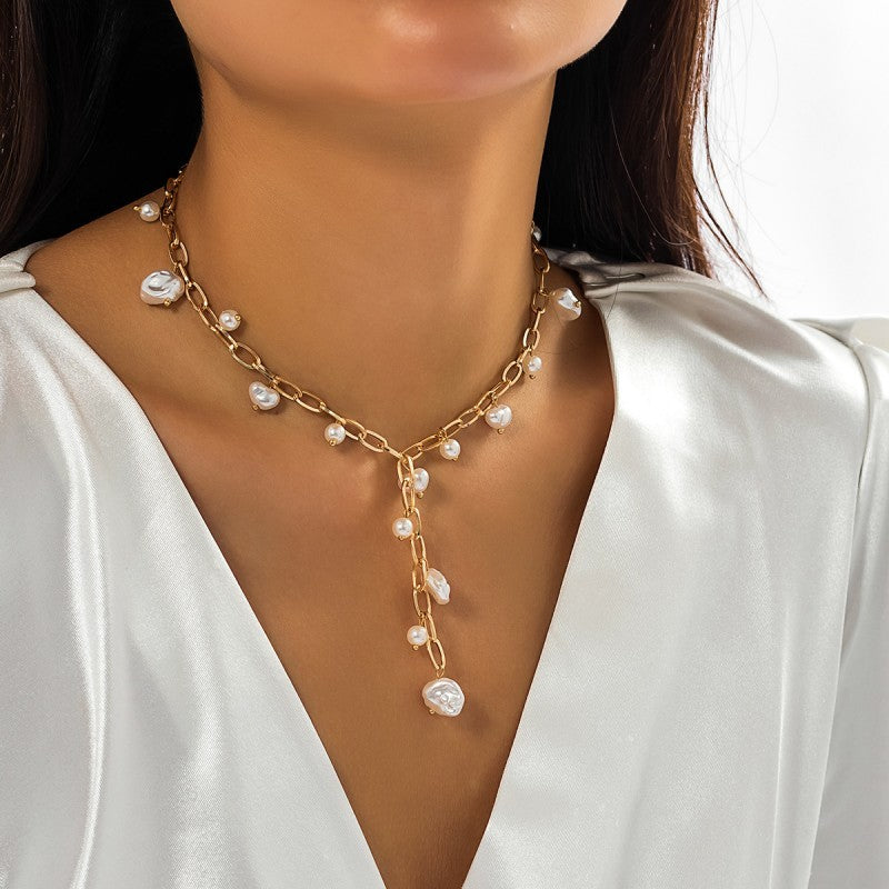 BOHO PEARL Y-NECKLACE