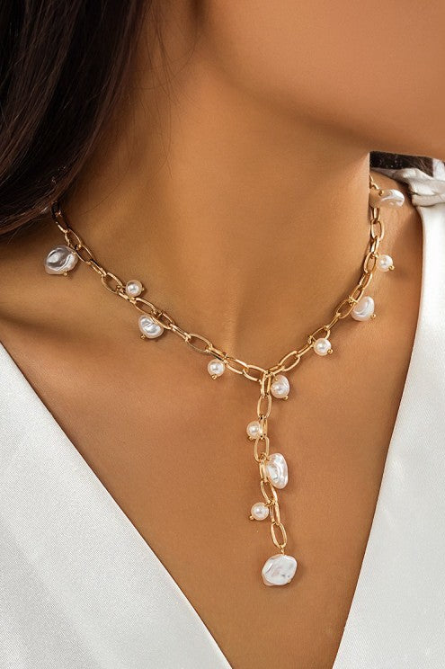 BOHO PEARL Y-NECKLACE