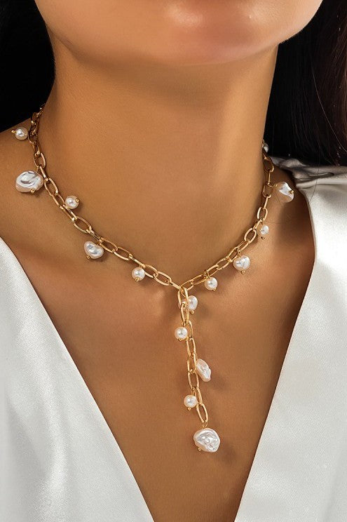 BOHO PEARL Y-NECKLACE