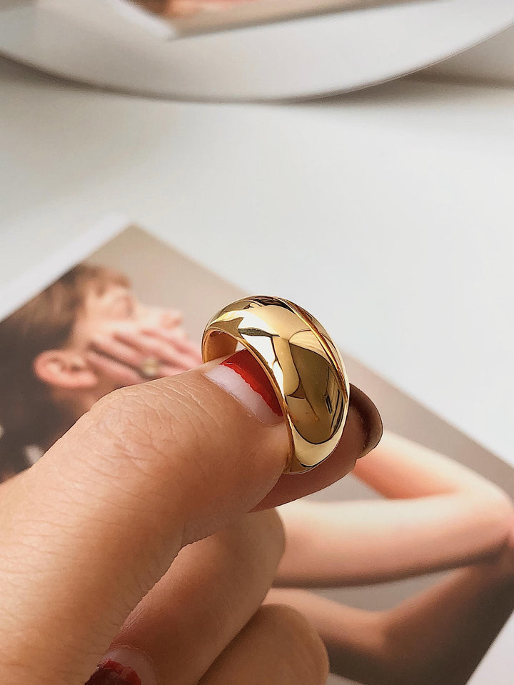 18K Gold Chunky Dome Statement Ring