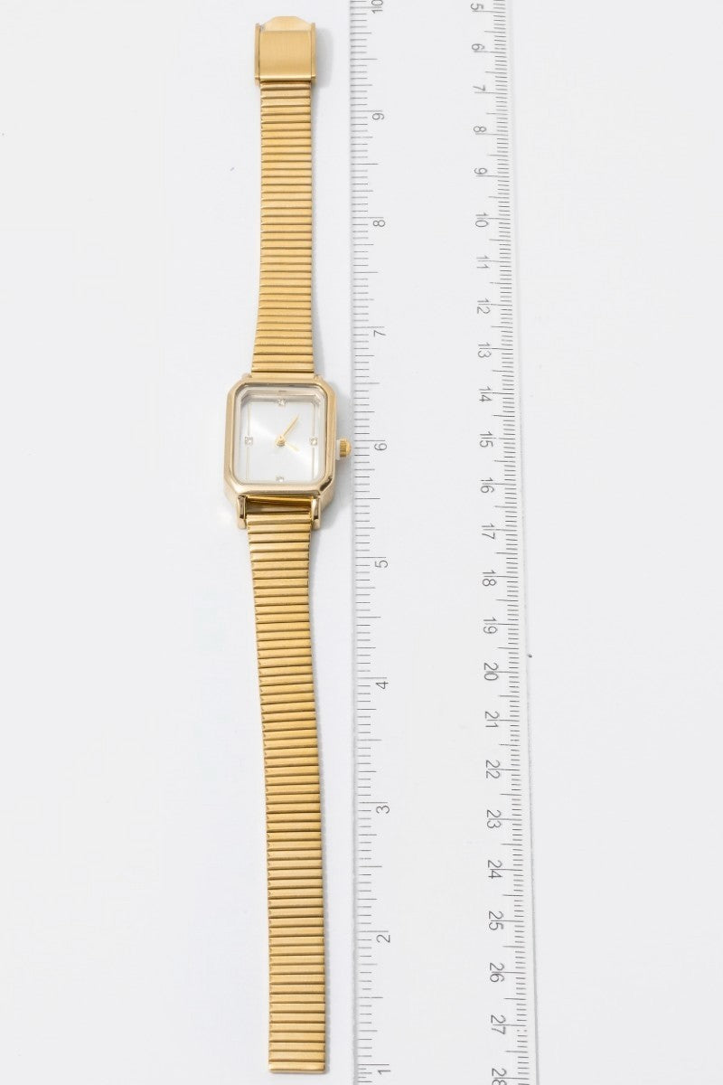 GOLD SNAKE BAND RECTANGLE WATCH