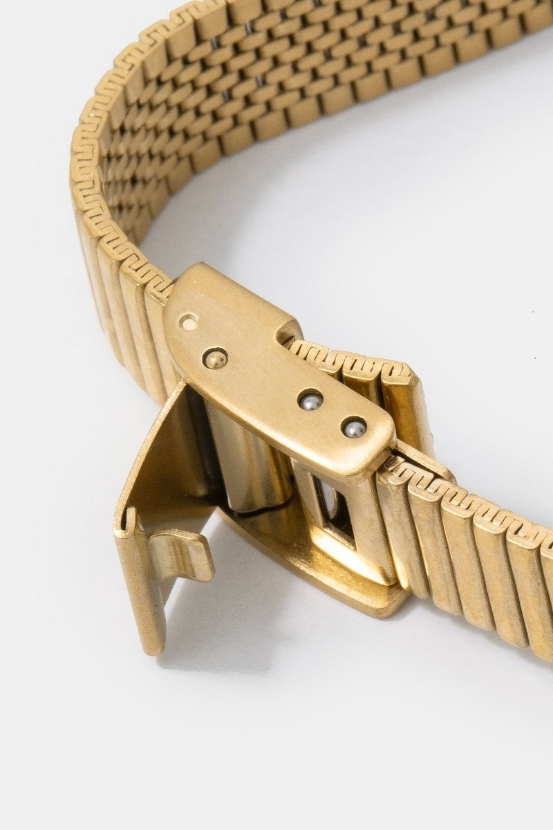 GOLD SNAKE BAND RECTANGLE WATCH