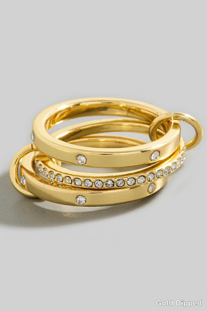 GOLD DIPPED LINKED RING SET