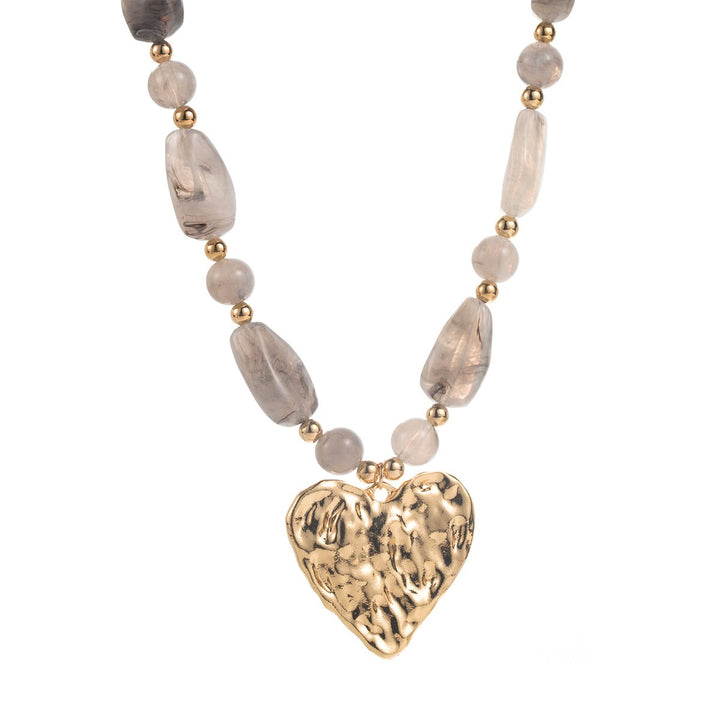 VINTAGE BEADED HEART NECKLACE
