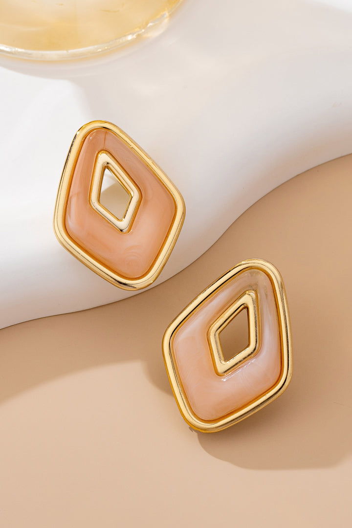 ENAMEL PENTAGON STUD EARRINGS