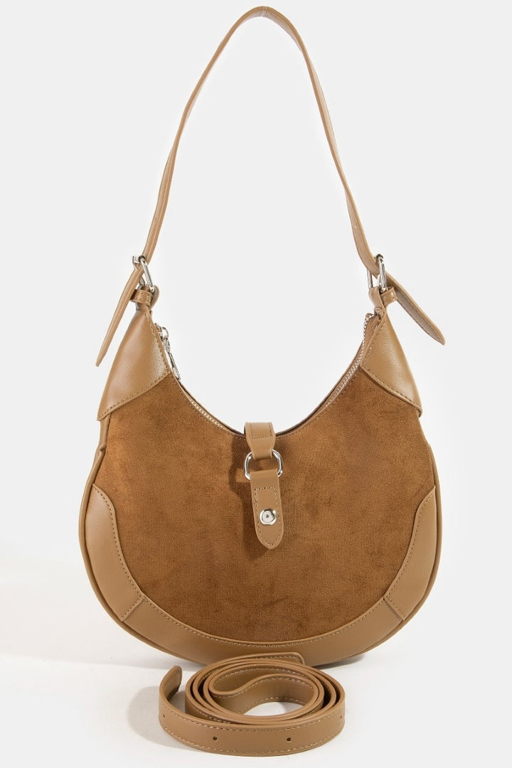 SUEDE CRESCENT HANDBAG