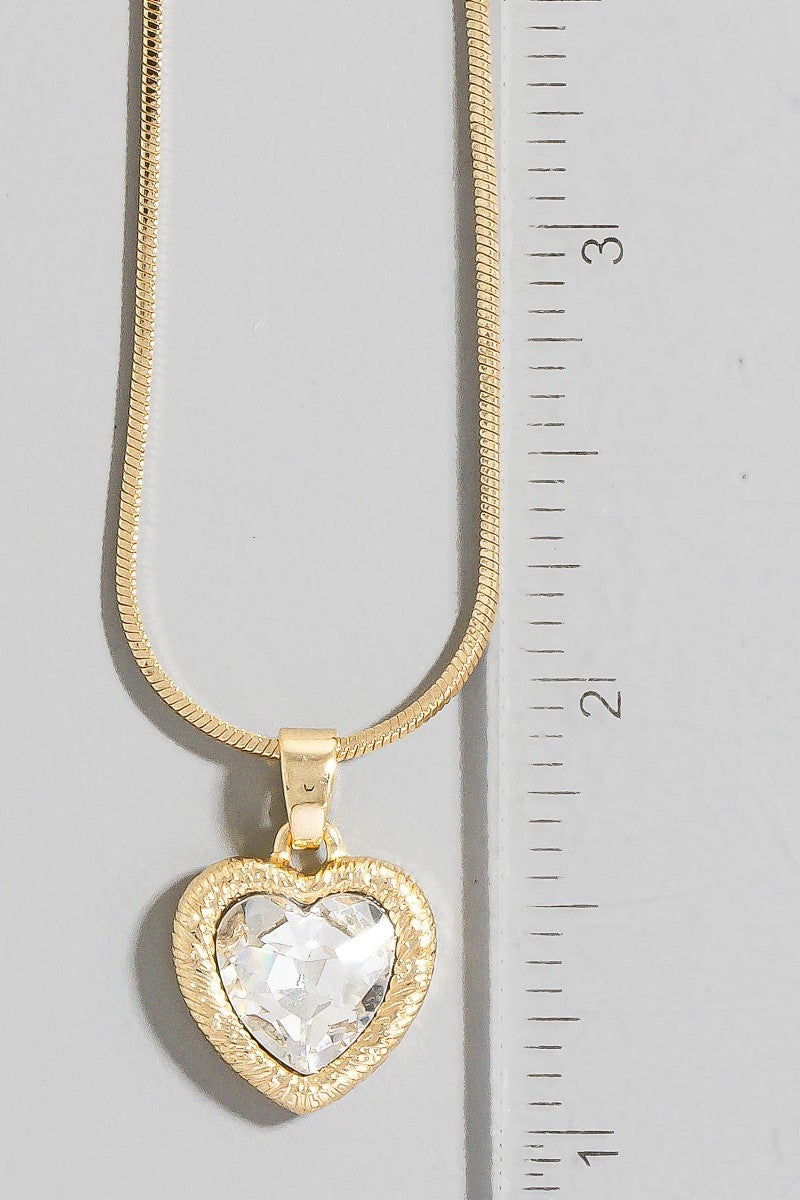 FACETED HEART NECKLACE