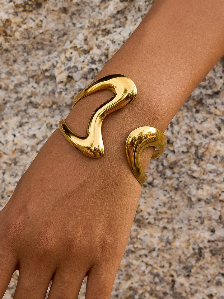 SCULPTURAL ABSTRACT CUFF BRACELET