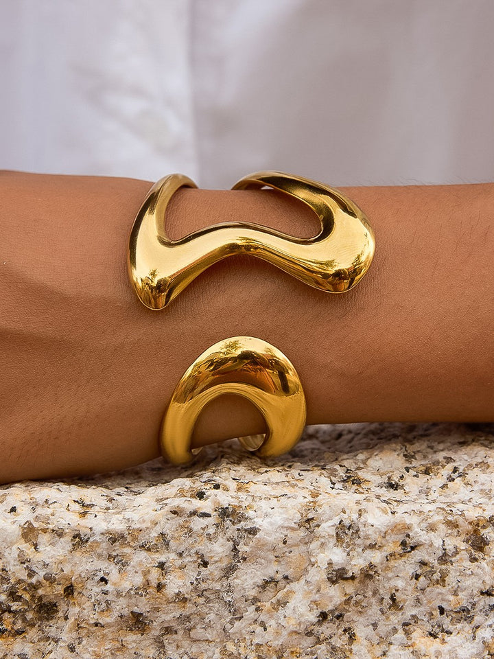 SCULPTURAL ABSTRACT CUFF BRACELET