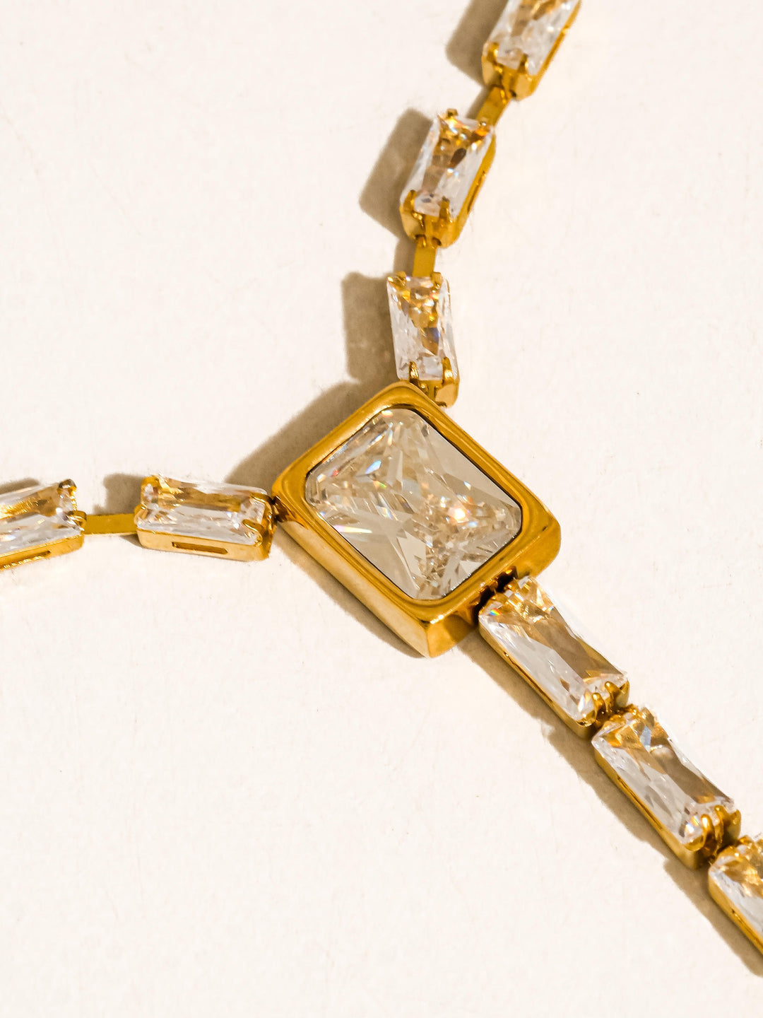 LUMIERE BAGUETTE TENNIS LARIAT NECKLACE