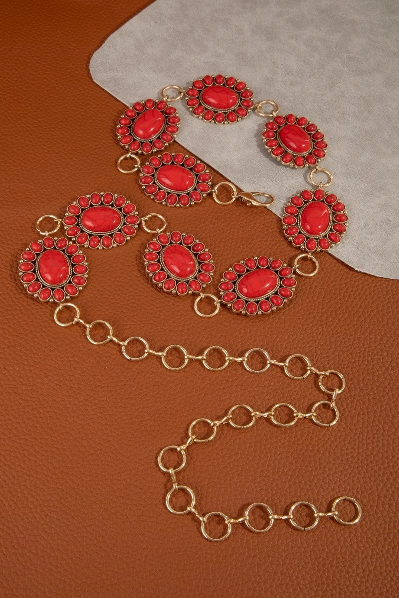 SANTA FE CONCHO CHAIN BELT