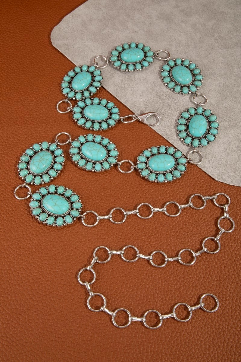 SANTA FE CONCHO CHAIN BELT